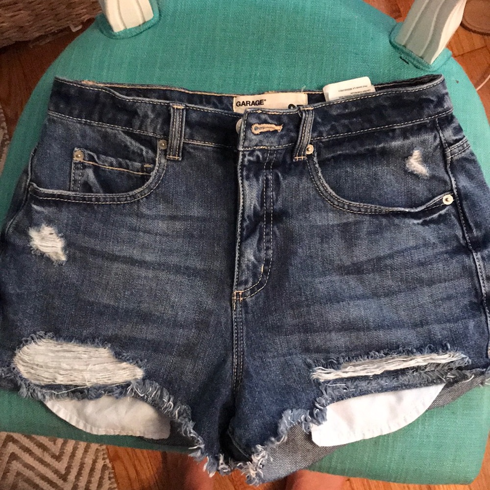 high waisted denim shorts.